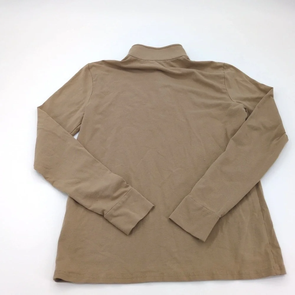 Polo Golf Ralph Lauren 1/4 Snap Zip Pullover Elbow Patches Brown Mens Small‎ EUC